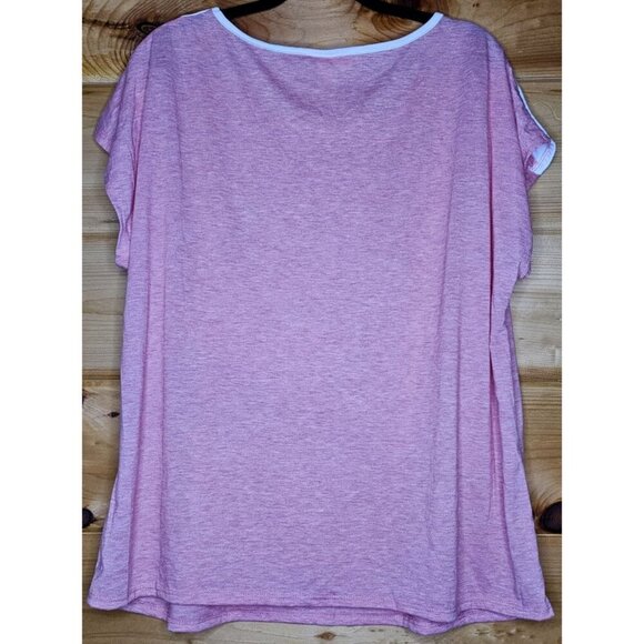 New Exclusive One Women's 2X Plus Size Blouse Pink Comfy Top Casual Beach Shirt - Picture 16 of 16